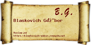 Blaskovich Gábor névjegykártya