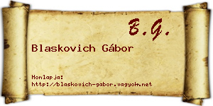 Blaskovich Gábor névjegykártya