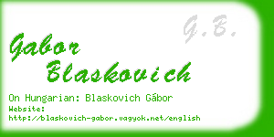 gabor blaskovich business card