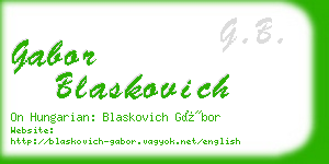 gabor blaskovich business card
